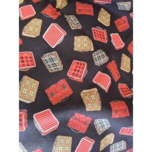 MODA Fabric 36"x44" Travel Theme Suitcase Luggage Quilt Craft Retro Red Black